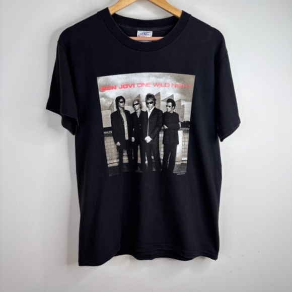 Vintage Single Stitch Bon Jovi Tour Shirt M One Wild Night 100% Cotton 2001 - Picture 11 of 11